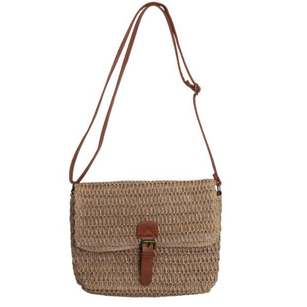 Handbag made of braided natural material with adjustable shoulder strap Bowlift