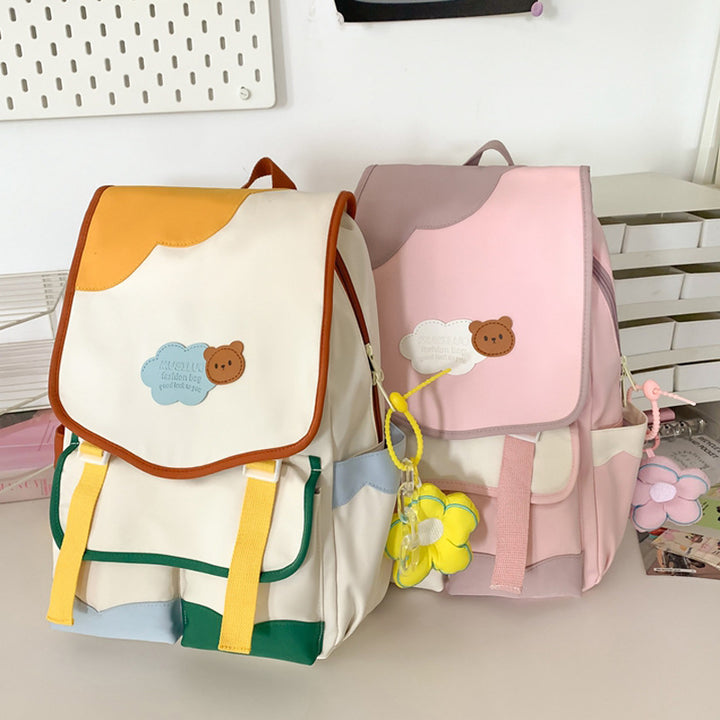 Casual Floral Accent School Backpack Bowlift