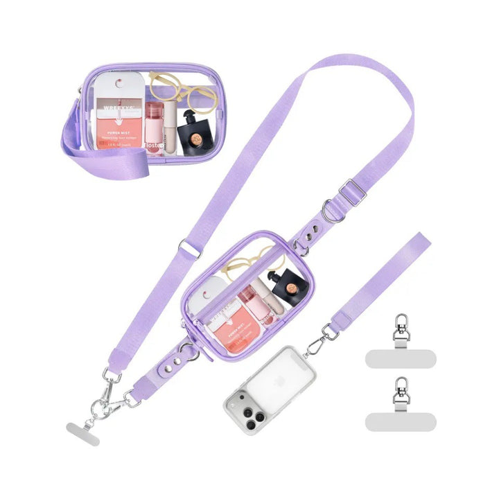 Compact shoulder bag with transparent card pocket Bowlift