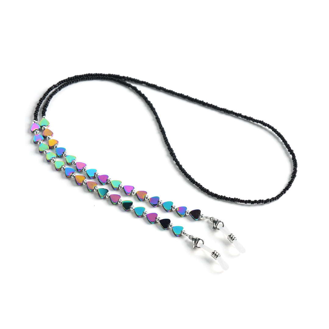 Heart-Shaped Beaded Eyewear Chain Bowlift