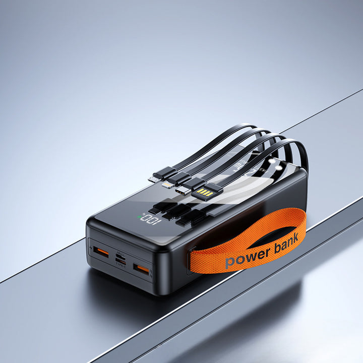 Multifunctional power bank with integrated charging cables and digital display Bowlift