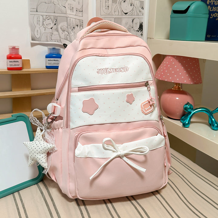 Charming Decorative Star-Embellished Backpack Bowlift