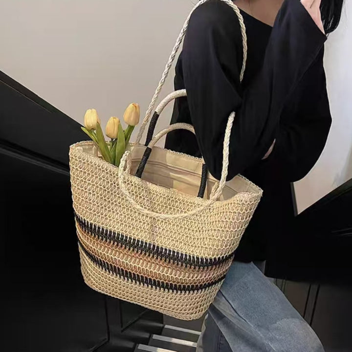 Handmade basket bag with modern patterns Bowlift