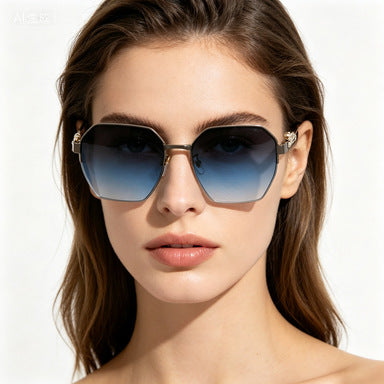 Ladies elegant sunglasses in modern octagon design Bowlift