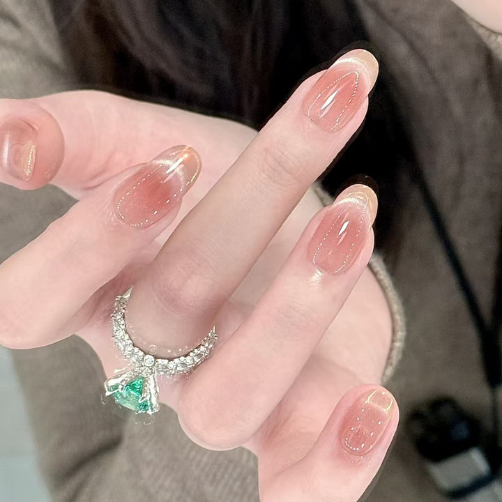 Premium Glittering Press-On Nail Extensions Bowlift
