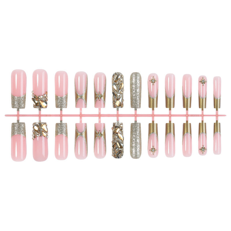 Fake nail set with glitter accents and elegant decorations Bowlift