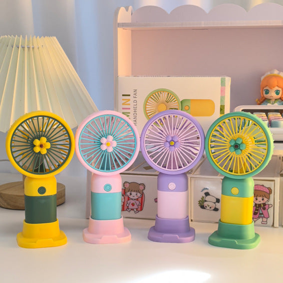 Ladies Portable Handheld Fan with Creative Flower Design Bowlift