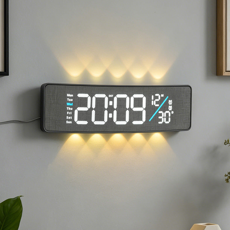 Digital display alarm clock with weekday display and temperature Bowlift