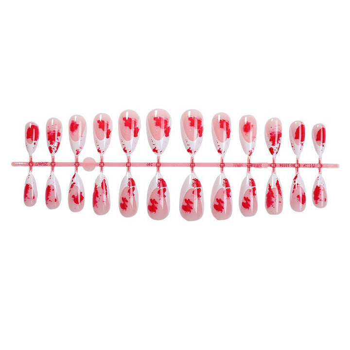 Artistic Press-On Nail Set with Floral Design Bowlift