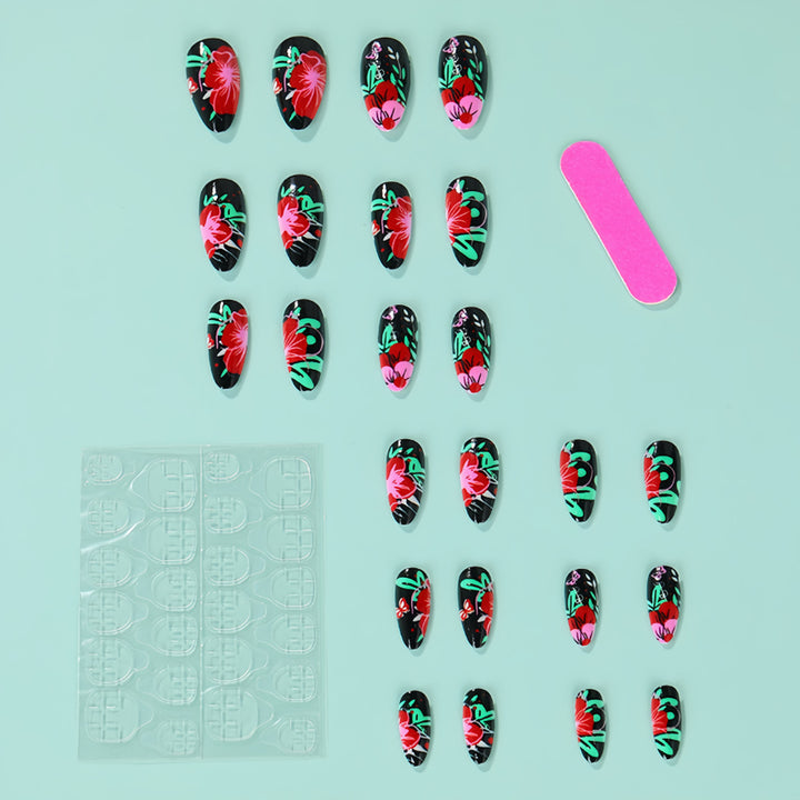 Artificial nails with floral designs Bowlift