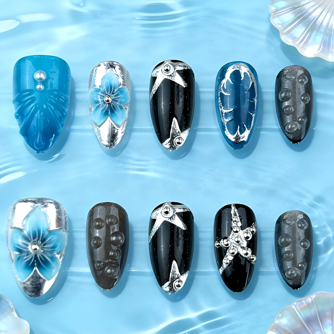 Artificial nail set with extravagant design Bowlift