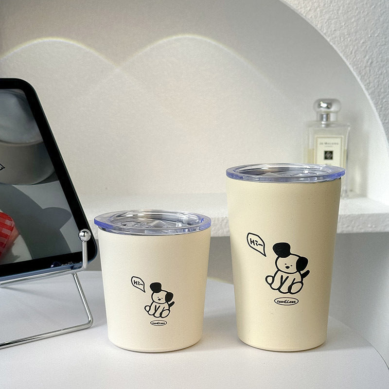 Ladies Insulated Drinking Cup with Charming Dog Design Bowlift