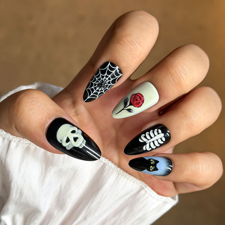 Halloween-Themed Decorative Press-On Nail Set Bowlift