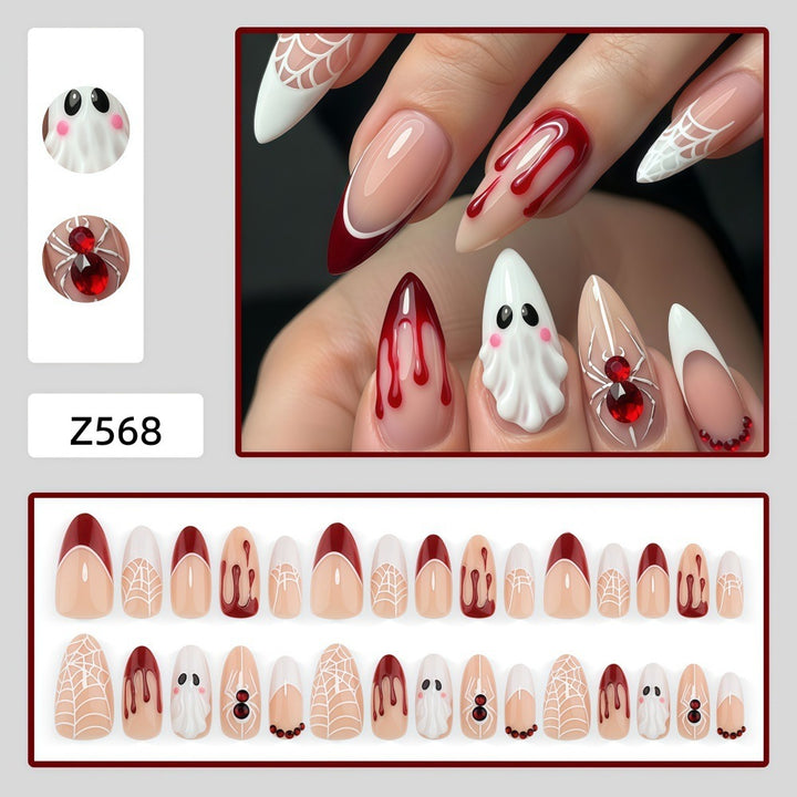 Halloween Artificial Nails with Creepy Design Bowlift