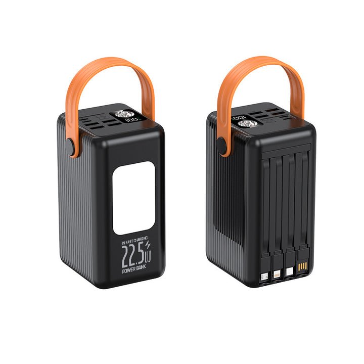 Portable power bank with ergonomic grip and digital charging display Bowlift