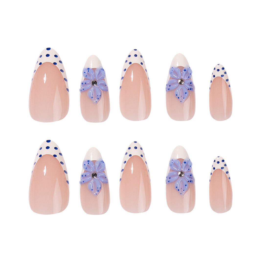 Artful stiletto nails with floral design Bowlift