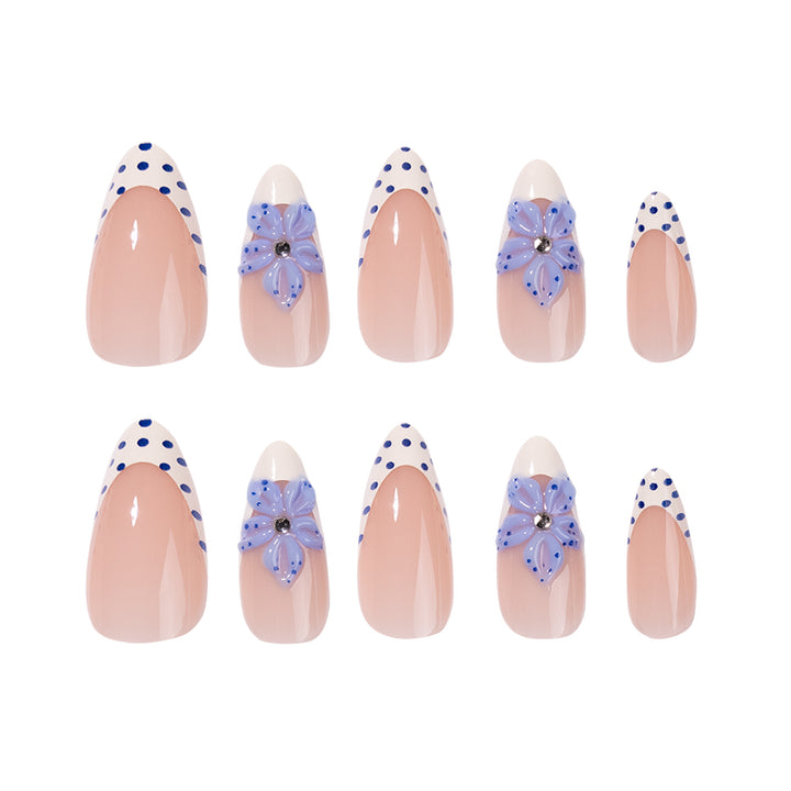 Artful stiletto nails with floral design Bowlift