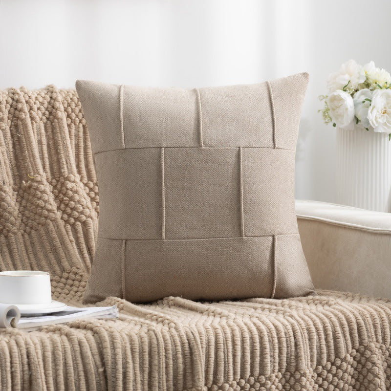 Square Textured Patchwork Throw Pillow Cover Bowlift