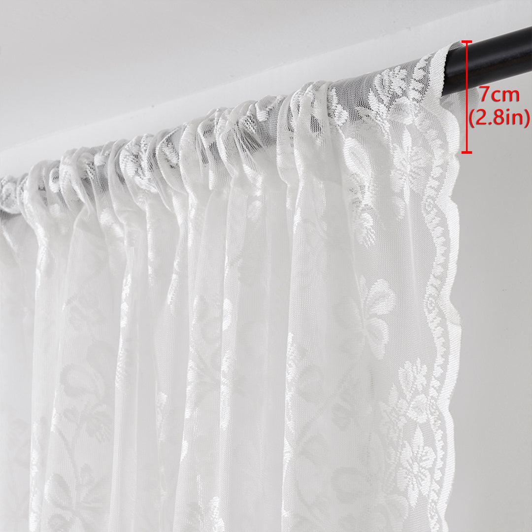 Floral Sheer Lace Window Curtains