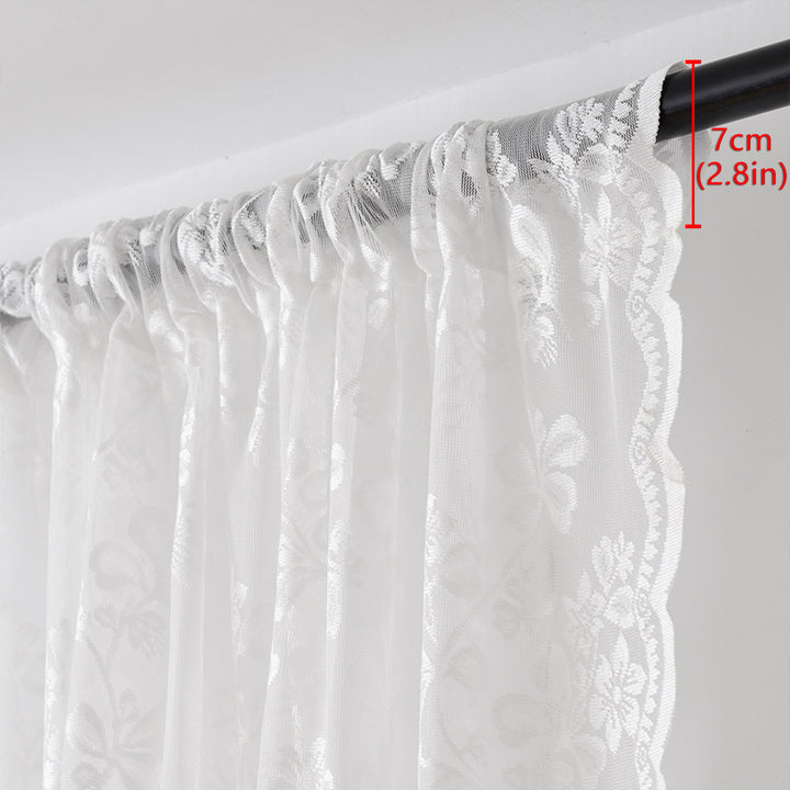 Floral Sheer Lace Window Curtains