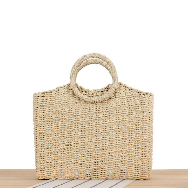 Braided beach bag with round handles Bowlift