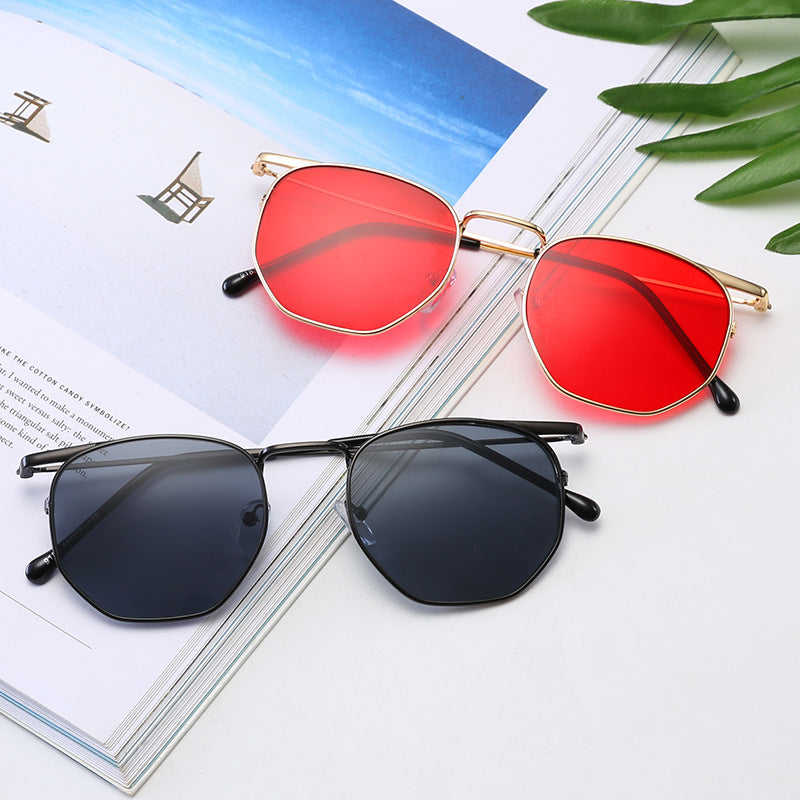 Women's fashionable geometric sunglasses with elegant metal frame Bowlift