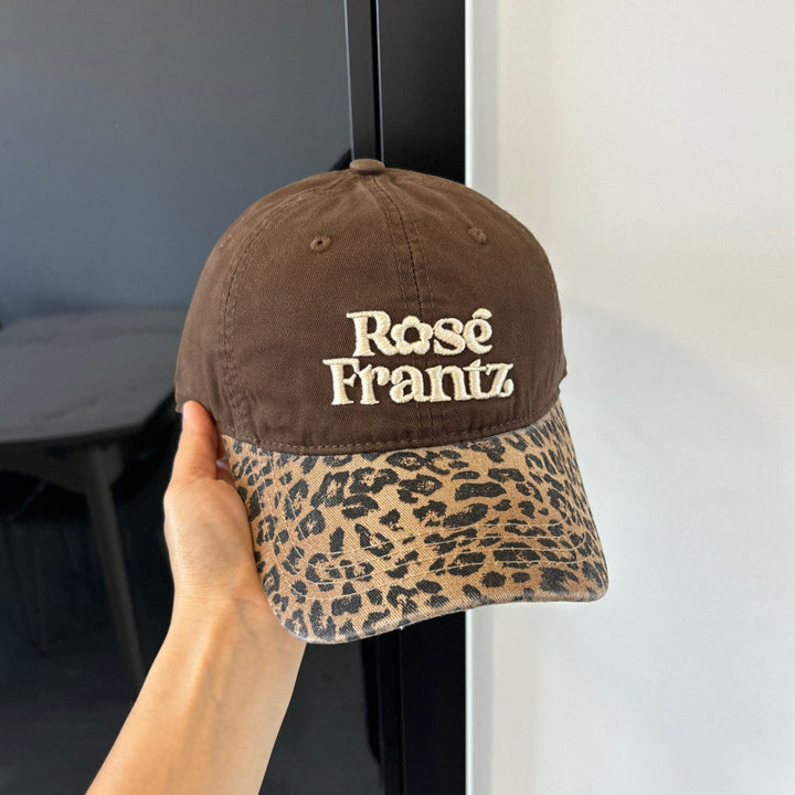 Women's Distressed Leopard Print Baseball Cap Bowlift
