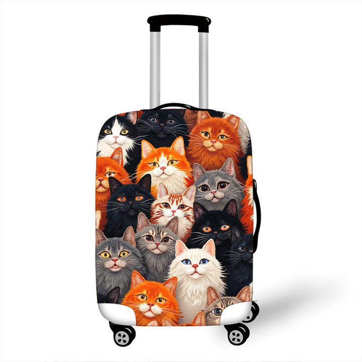 Unisex hard shell suitcase with colorful cat design Bowlift