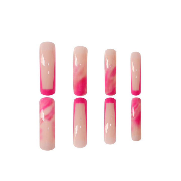Long Marble Effect Acrylic Nail Extensions Bowlift