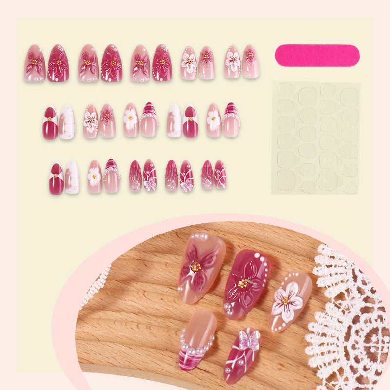 Artistic Floral Press-On Nail Collection Bowlift