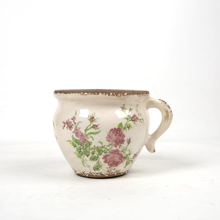 Decorative ceramic pot with floral pattern Bowlift