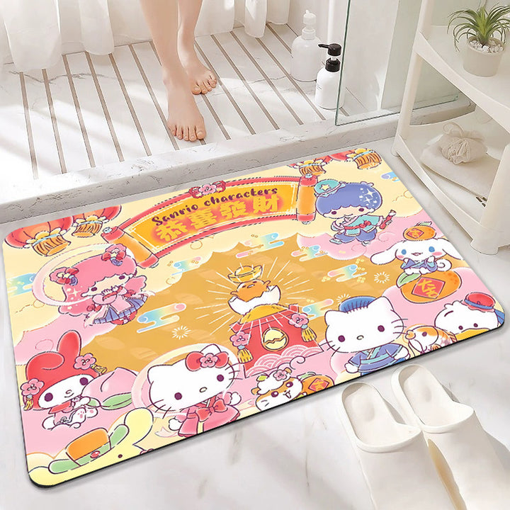 Cute Cartoon-Themed Absorbent Bath Mat