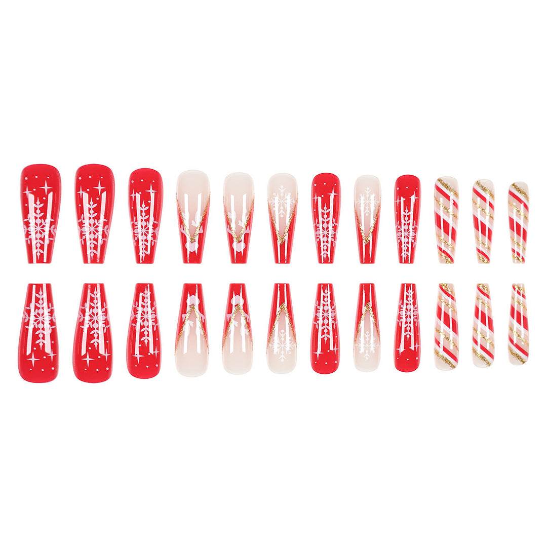 Holiday-Themed Stiletto Press-On Nails Bowlift