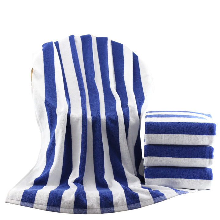 Terry Bath Towel With Vivid Stripe Pattern Bowlift