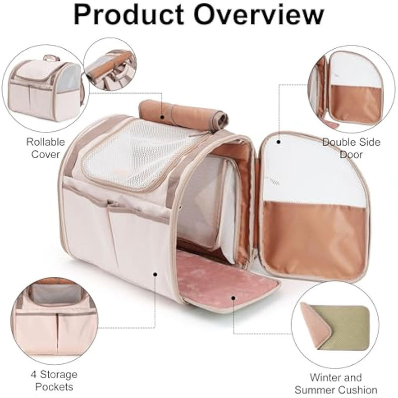 Pet Backpack with Ergonomic Carrying System and Breathable Mesh Inserts Bowlift