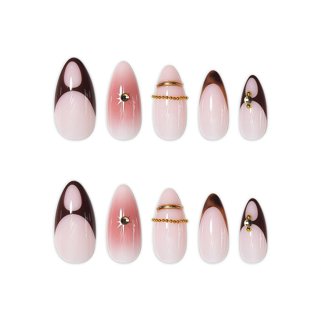 Glamorous Decorative Press-On Nail Art Bowlift
