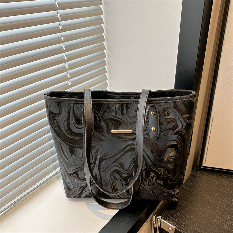 Stylish Marble Pattern Tote Bag Bowlift