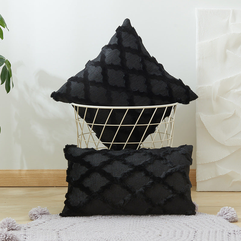 Textured Fringe Decorative Throw Pillow