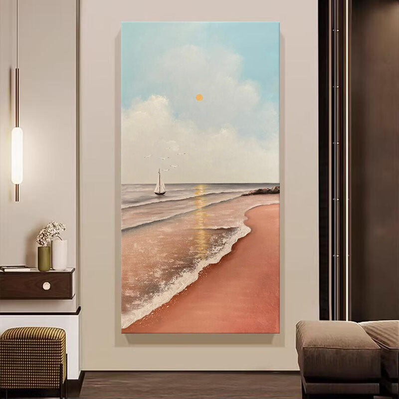 Coastal Beach Sunset Canvas Art
