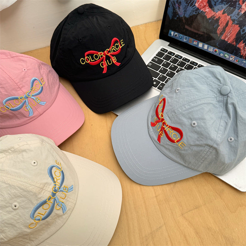 Women's Embroidered Bow-Detail Baseball Cap Bowlift