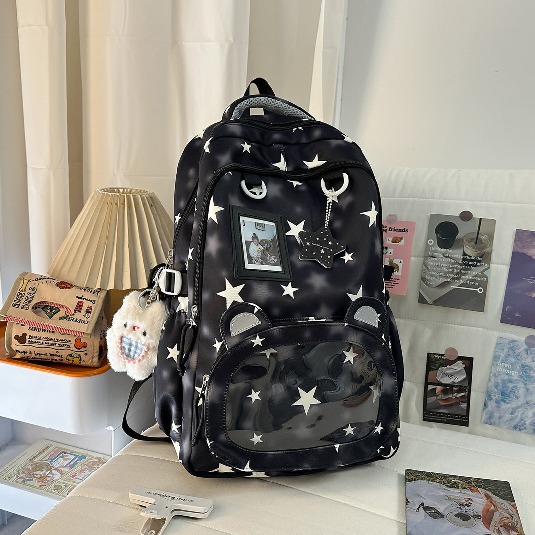 Backpack with Cute Applications and Thoughtful Storage Bowlift