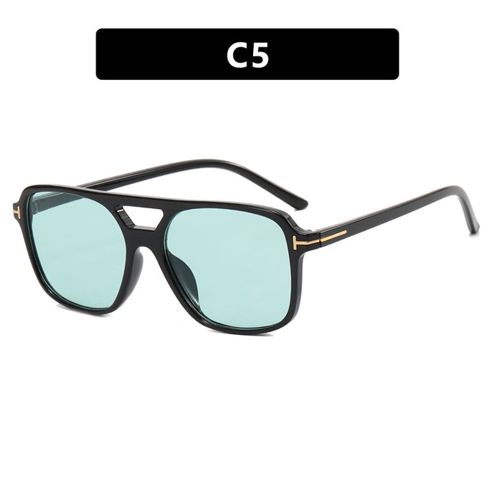Women's fashionable square sunglasses with luxurious plastic frame and UV protection Bowlift