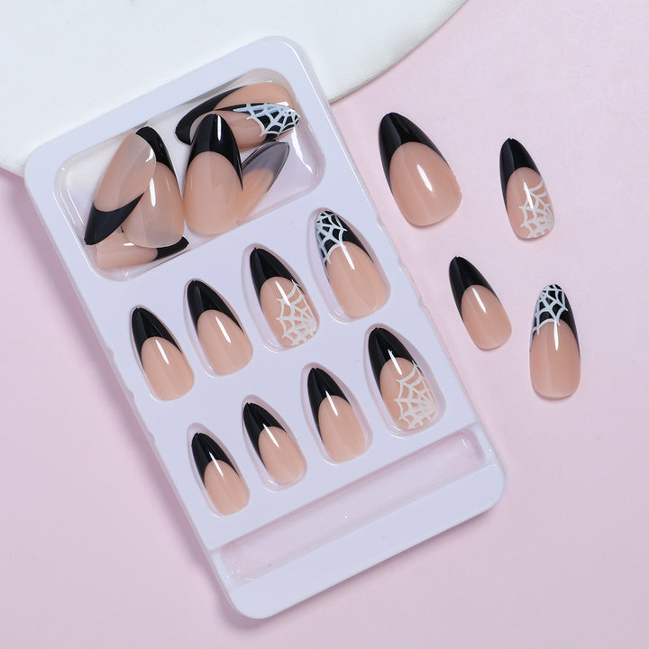 Artistic Halloween-Themed Stiletto Press-On Nails Bowlift