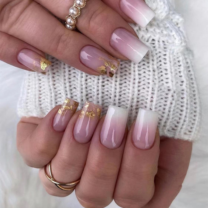 Artistic gel nails with glitter and ombre effect Bowlift