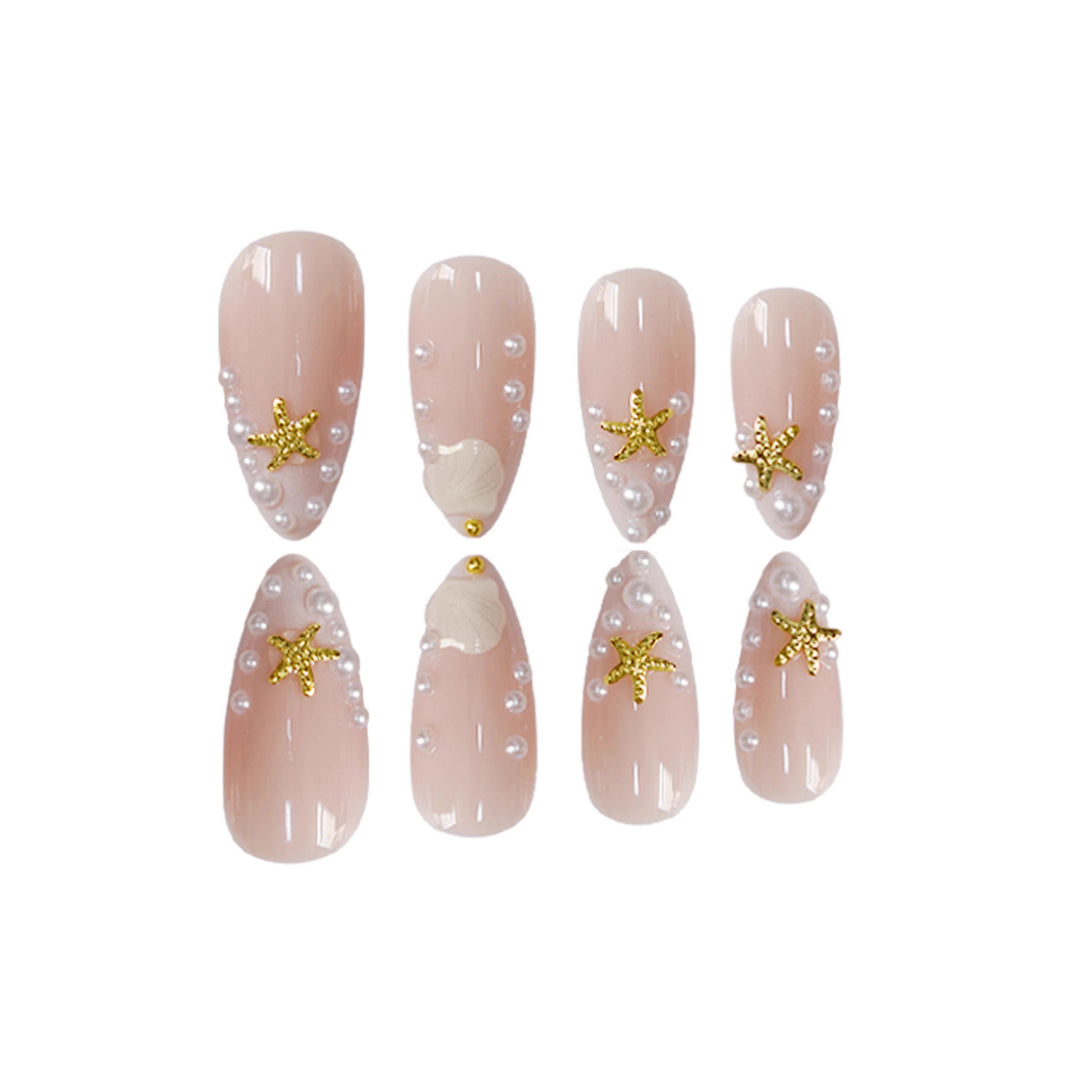 Ornate Seashell and Starfish Nail Art Enhancements Bowlift