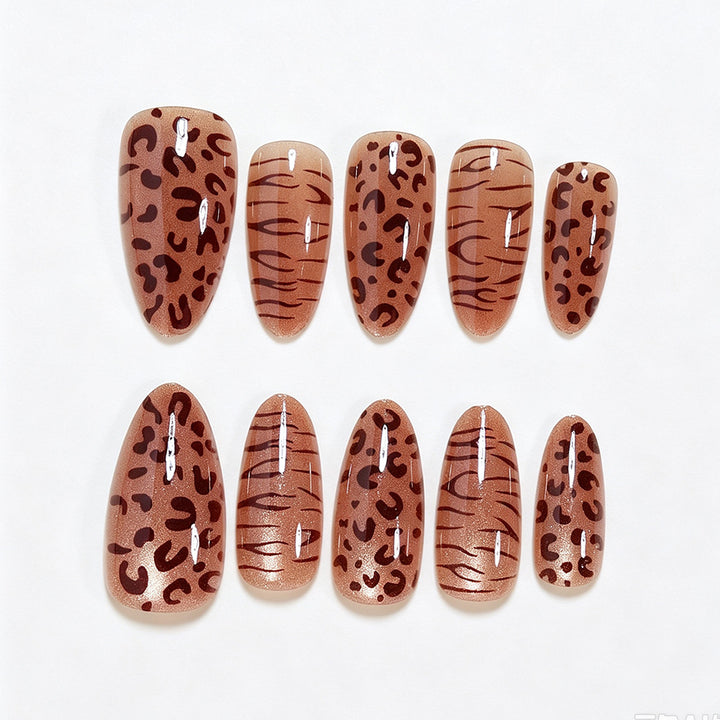 Stylish Animal Print Press-On Nail Set Bowlift