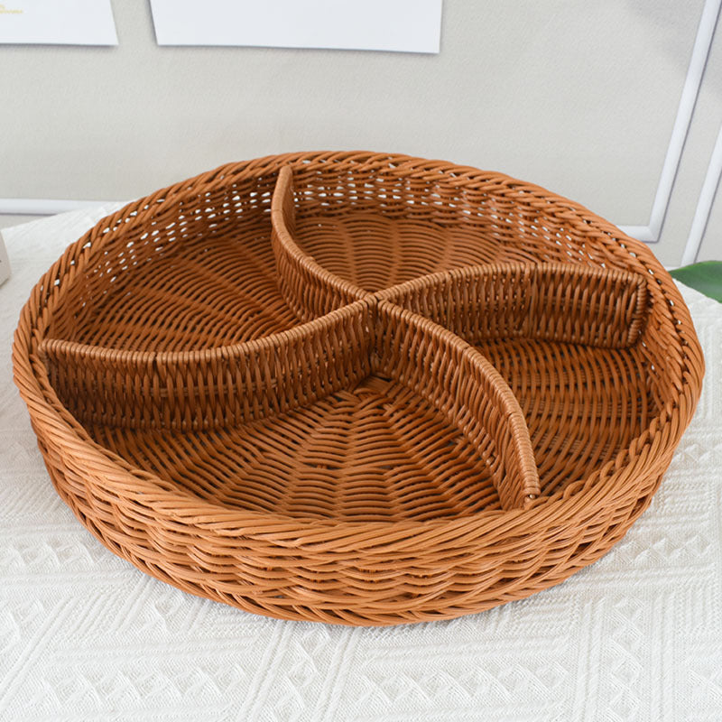 Artisan Woven Round Storage Tray Bowlift