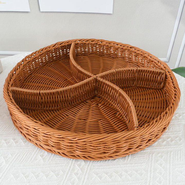 Artisan Woven Round Storage Tray Bowlift