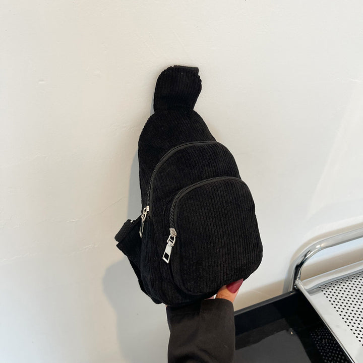 WoMulti-Compartment Corduroy Sling Bag Bowlift