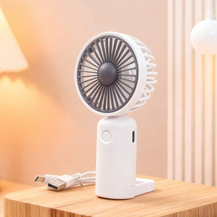 Women's Portable Hand Fan with USB-C Connection and Innovative Design Bowlift